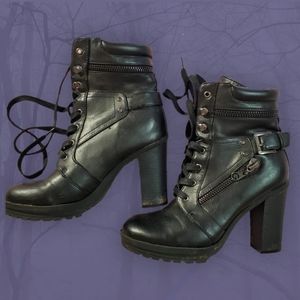 Heeled Combat Boots